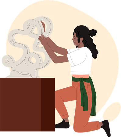 Woman Sculptor  Illustration