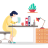 illustration for sitting table
