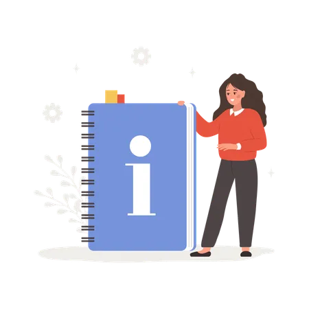 User Manual Concept Female Character With Huge Guidebook Woman Search Information And Reading Instruction FAQ Or Customer Support Vector Illustration In Flat Cartoon Style Illustration