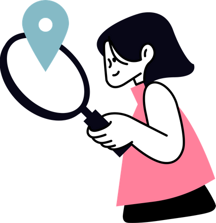 Woman search location  Illustration