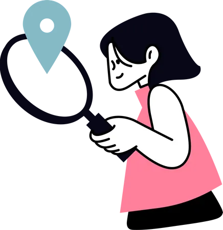 Woman search location  Illustration