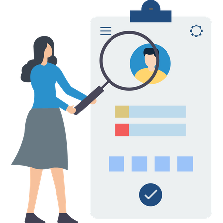 Woman Search Profile  Illustration