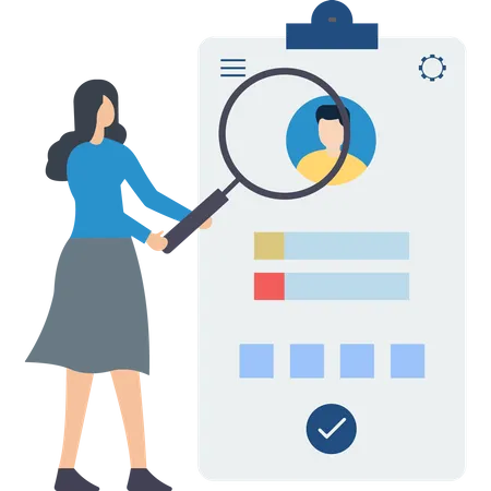 Woman Search Profile  Illustration