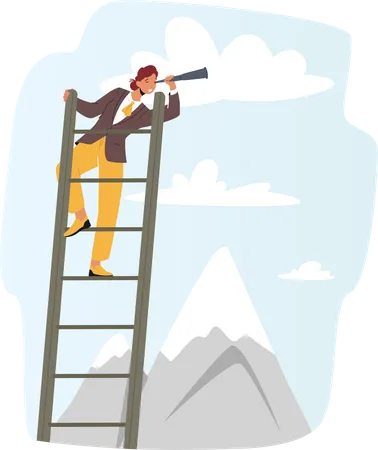 Woman searching for business opportunity  Illustration