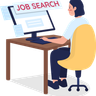 illustration for woman searching for job