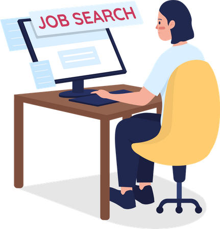 Woman searching for job  Illustration