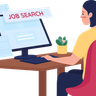 illustrations for woman searching for job