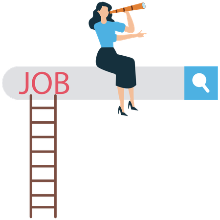 Woman searching for job opportunity  Illustration