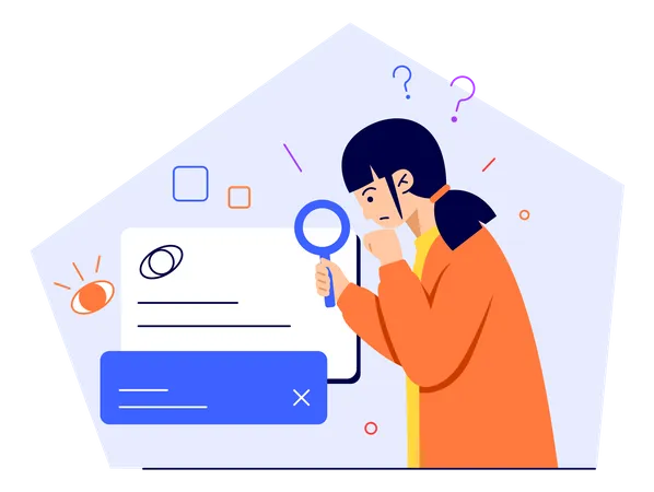 Woman searching information Illustration