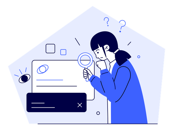 Woman Searching Information Illustration