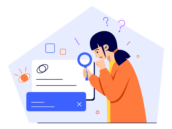 Woman searching information  Illustration