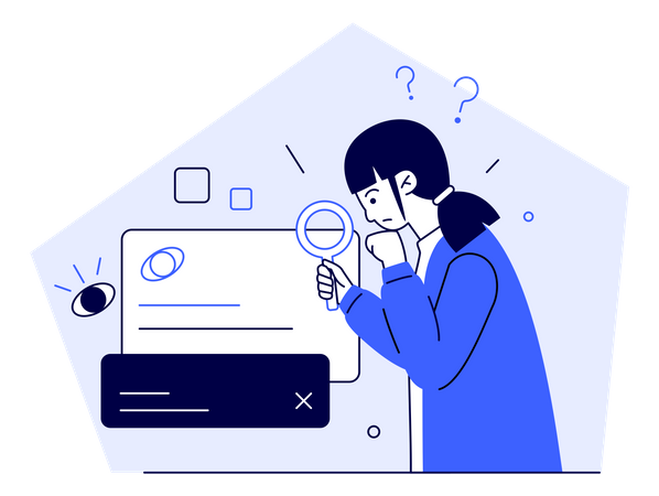 Woman Searching Information  Illustration