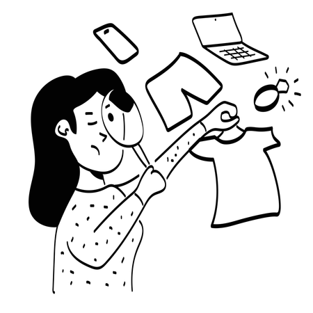 Woman searching product  Illustration