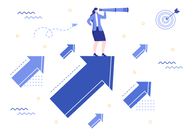 Woman searching solution Illustration