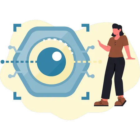 Woman seeing eyesight  Illustration
