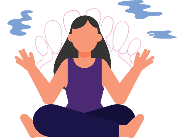 Woman seeking mental peace  Illustration