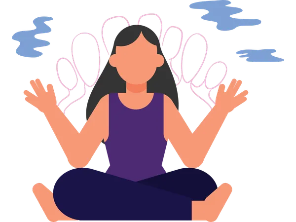 Woman seeking mental peace  Illustration