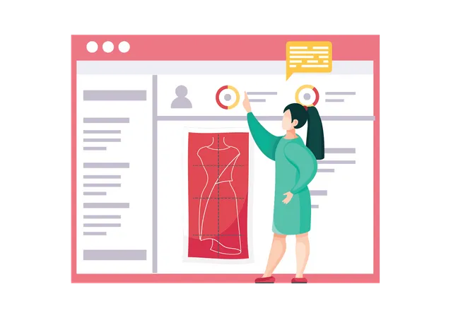 Woman select dress design  Illustration