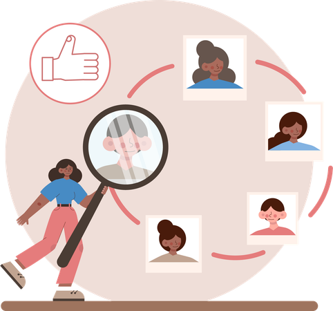 Woman selecting candidate for employment  Illustration
