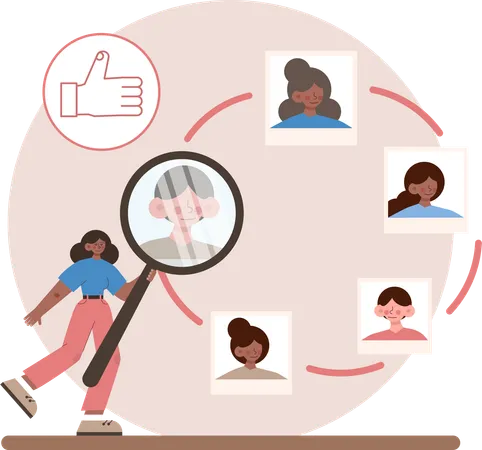 Woman selecting candidate for employment  Illustration