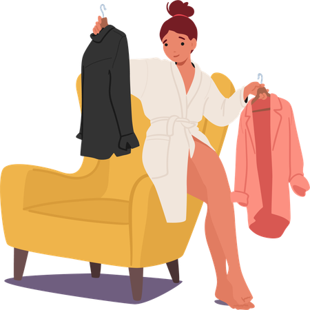 Woman Selects outfit  Illustration
