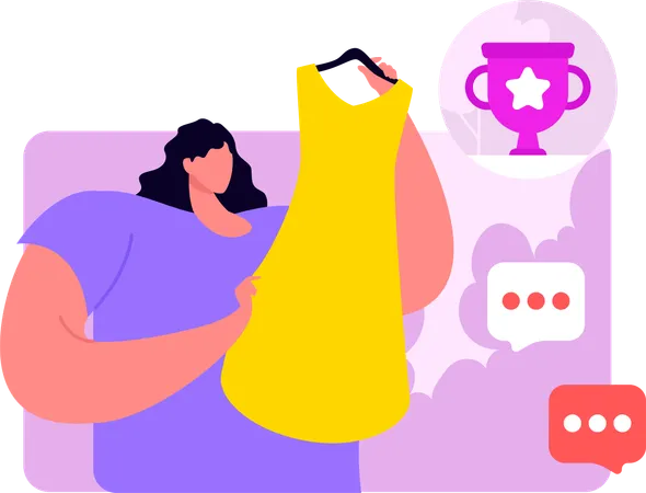 Woman Selling Clothes On Social Media  Illustration