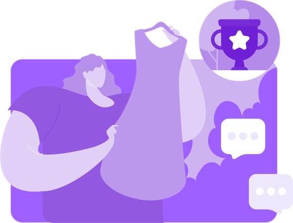 Woman Selling Clothes On Social Media  Illustration