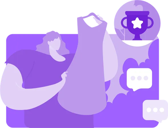 Woman Selling Clothes On Social Media  Illustration