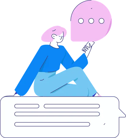 Woman sending mails to customers  Illustration