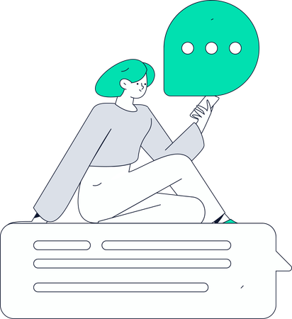 Woman sending mails to customers  Illustration