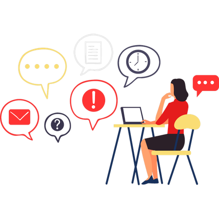 Woman sends marketing mails  Illustration