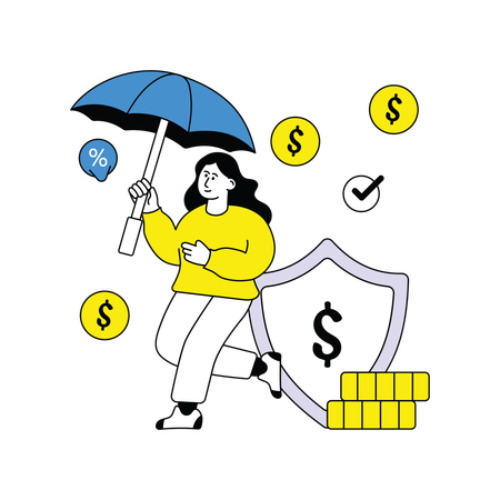 Woman set business insurance  Illustration