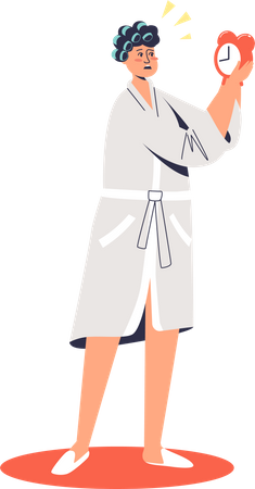 Woman setting alarm  Illustration