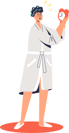 Woman setting alarm  Illustration
