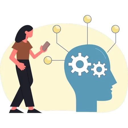 Woman setting network  Illustration
