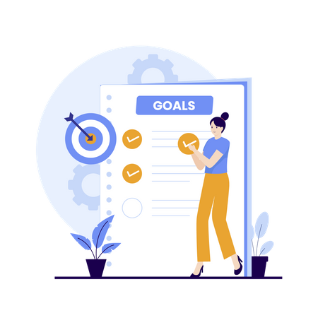 Woman setting personal goals  Illustration