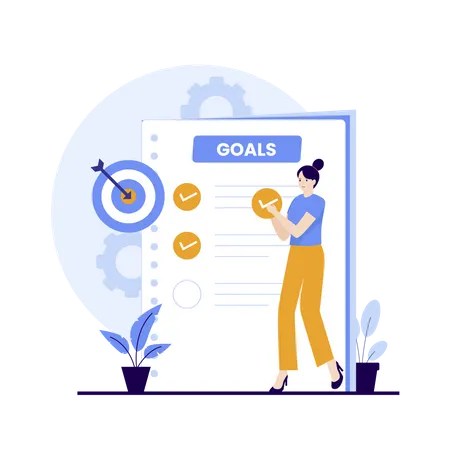 Woman setting personal goals  Illustration