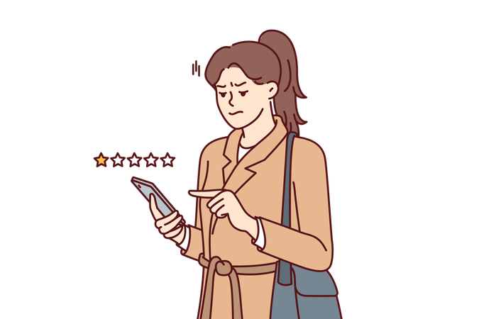 Woman shares her user experience  Illustration