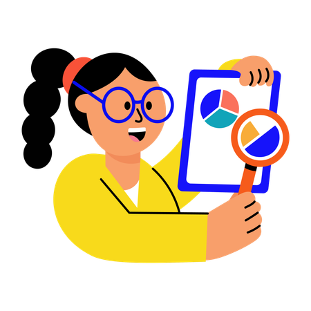 Woman shares intelligent Insights  Illustration