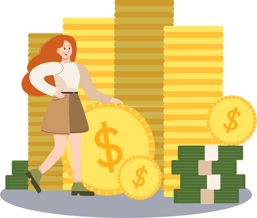 Woman sharing financial responsilbility  Illustration