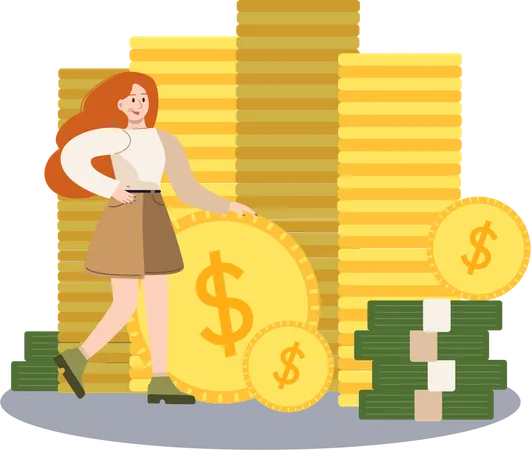 Woman sharing financial responsilbility  Illustration
