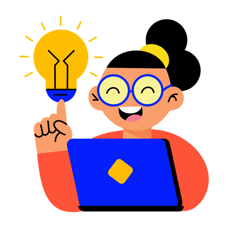 Woman sharing ideas for artificial intelligence  Illustration