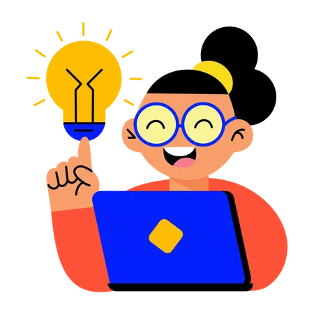 Woman sharing ideas for artificial intelligence  Illustration