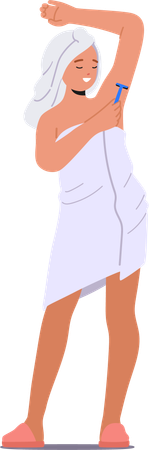 Woman Shaving Underarms  Illustration