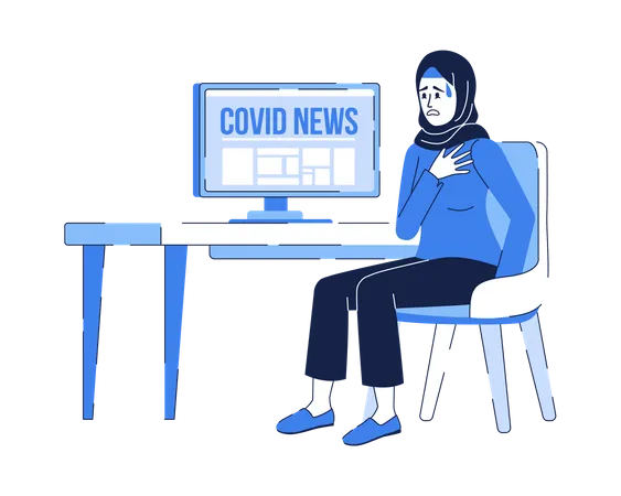 Woman shocked by news  Illustration