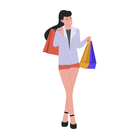Woman Shopping  Illustration
