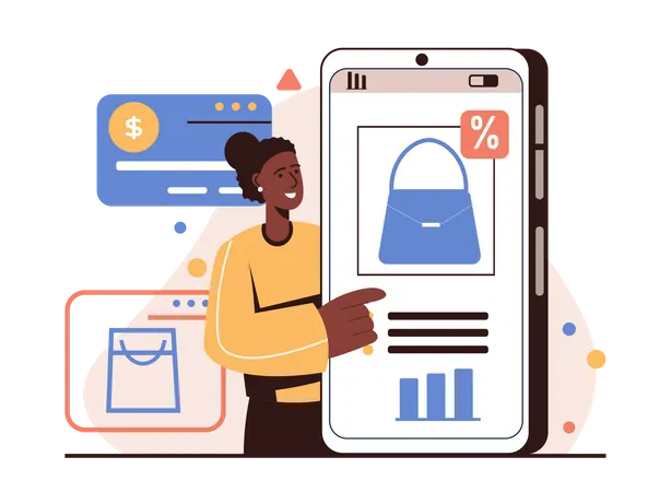 Mobile Commerce People Concept Isolated Scenes Set Men And Women Make Purchases On Mobile Apps Customers Shopping And Making Online Payments On Their Smartphones Vector Illustration In Flat Design Illustration