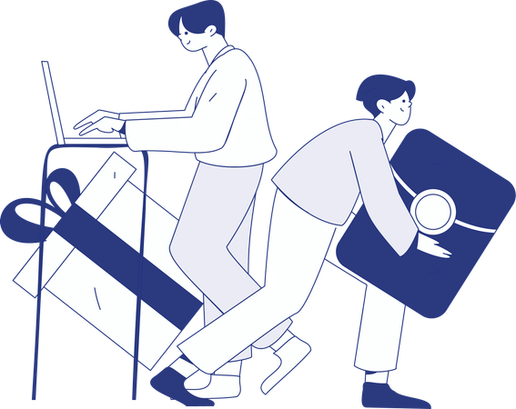 Woman shopping online  Illustration