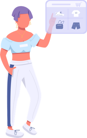 Woman shopping online Illustration