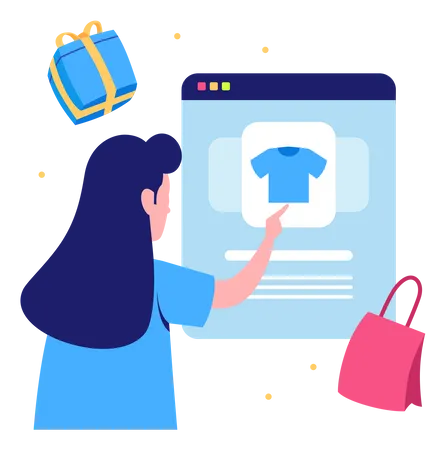 Woman shopping online  Illustration